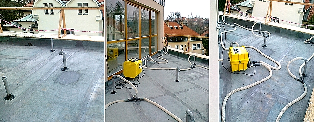 Vysoušení teras po zatečení&nbsp;vody